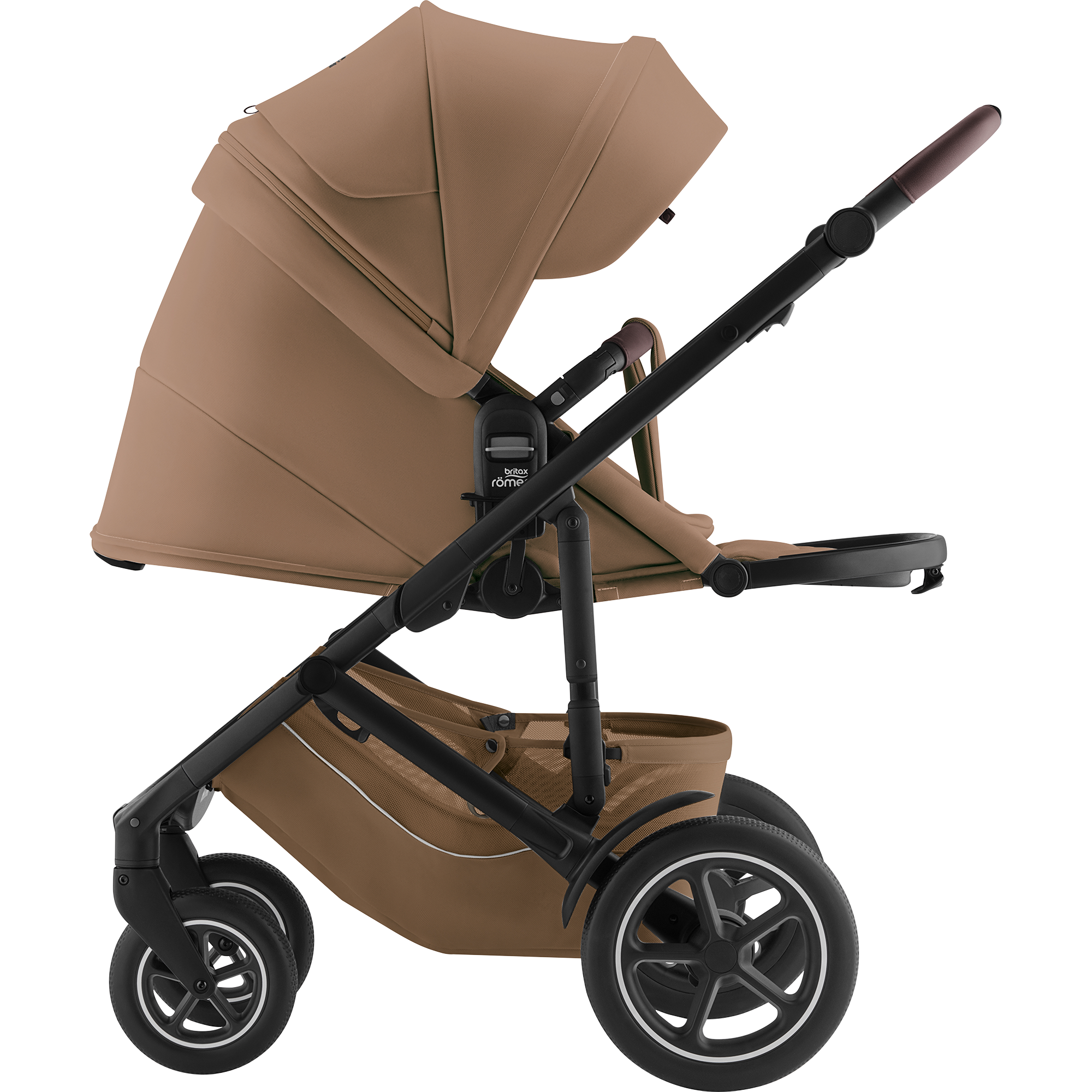 SMILE_5Z_WarmCaramel_MattBlack_BrownHandle_01_RWF_Lieflat_2025_72dpi_2000x2000 Britax Römer SMILE 5Z Kinderwagen
