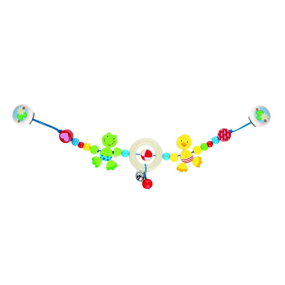 GoKi / Heimess Kinderwagenkette mit Clip - Ente und Frosch