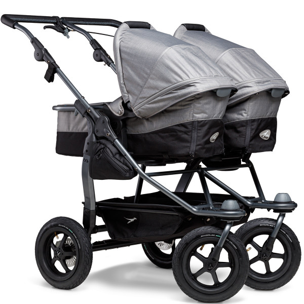 TFK Duo Kombi Kinderwagen mit Luftrad-Set- Grau
