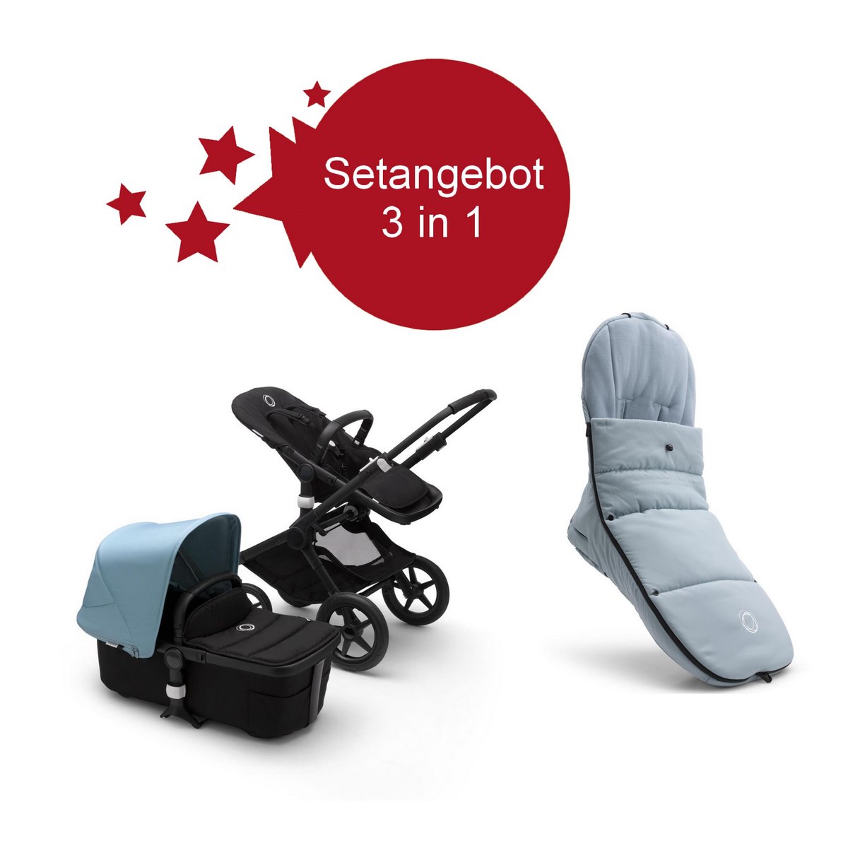 bugaboo fox footmuff blue melange