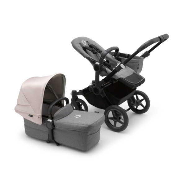 Bugaboo Donkey 5 Mono Mix & Match- Schwarz- Grau meliert Rahmen mit Nebelweiss Sonnendach