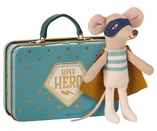 Maileg Mouse Superhero Mouse in Suitcase