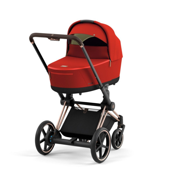 Cybex e-Priam 4 Kombikinderwagen Gestell Rosegold, Stoff Autumn Gold