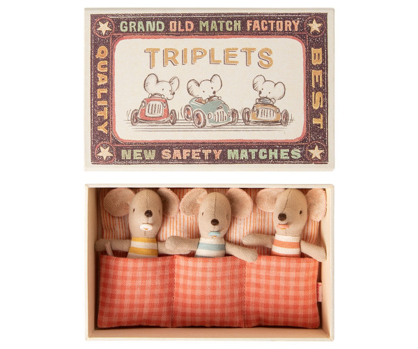Maileg Baby mice - Triplets in matchbox