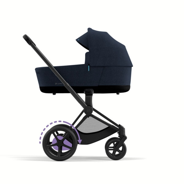 Cybex e-Priam 4 Kombikinderwagen Gestell Matt Black, Stoff Midnight Blue Plus