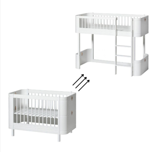 Oliver Furniture extension set from Mini+ to half-high loft bed