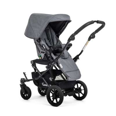 Emmaljunga Superviking Kinderwagen schwarz-lime top plus Zubehör