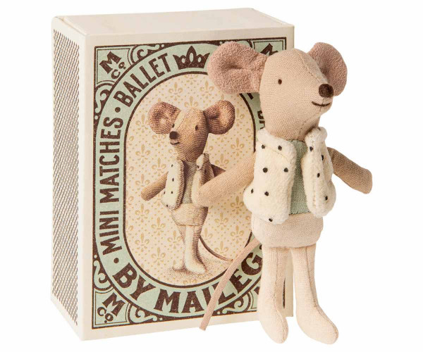 Maileg Dancer in matchbox, Little brother mouse