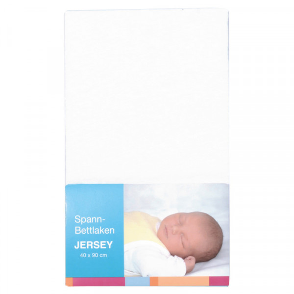 Baby-Plus Spannbettlaken Jersey 40x90 - White