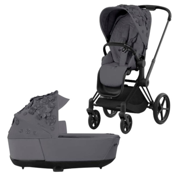 Cybex Priam 4 Kombikinderwagen Simply Flowers Grey